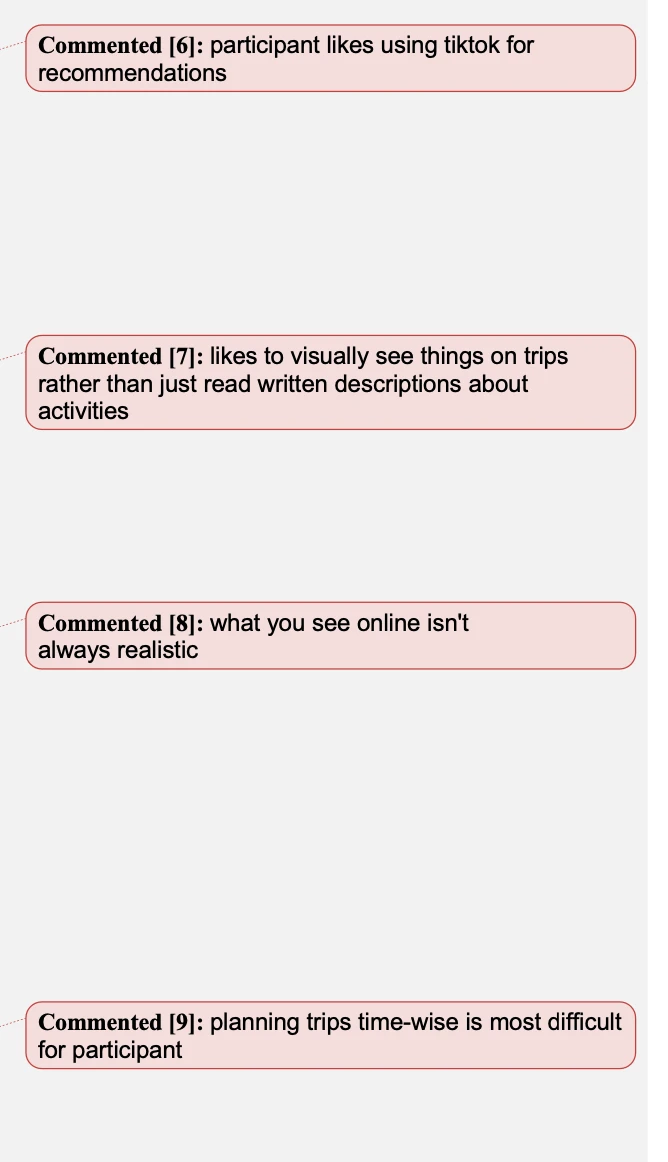example codes applied to quotes from an interview transcript